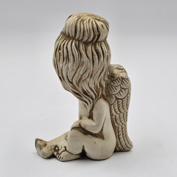 Vintage White and Gold Porcelain Angel Figurines - Cherub Decor Accents - Set/2 - Picture 7 of 10